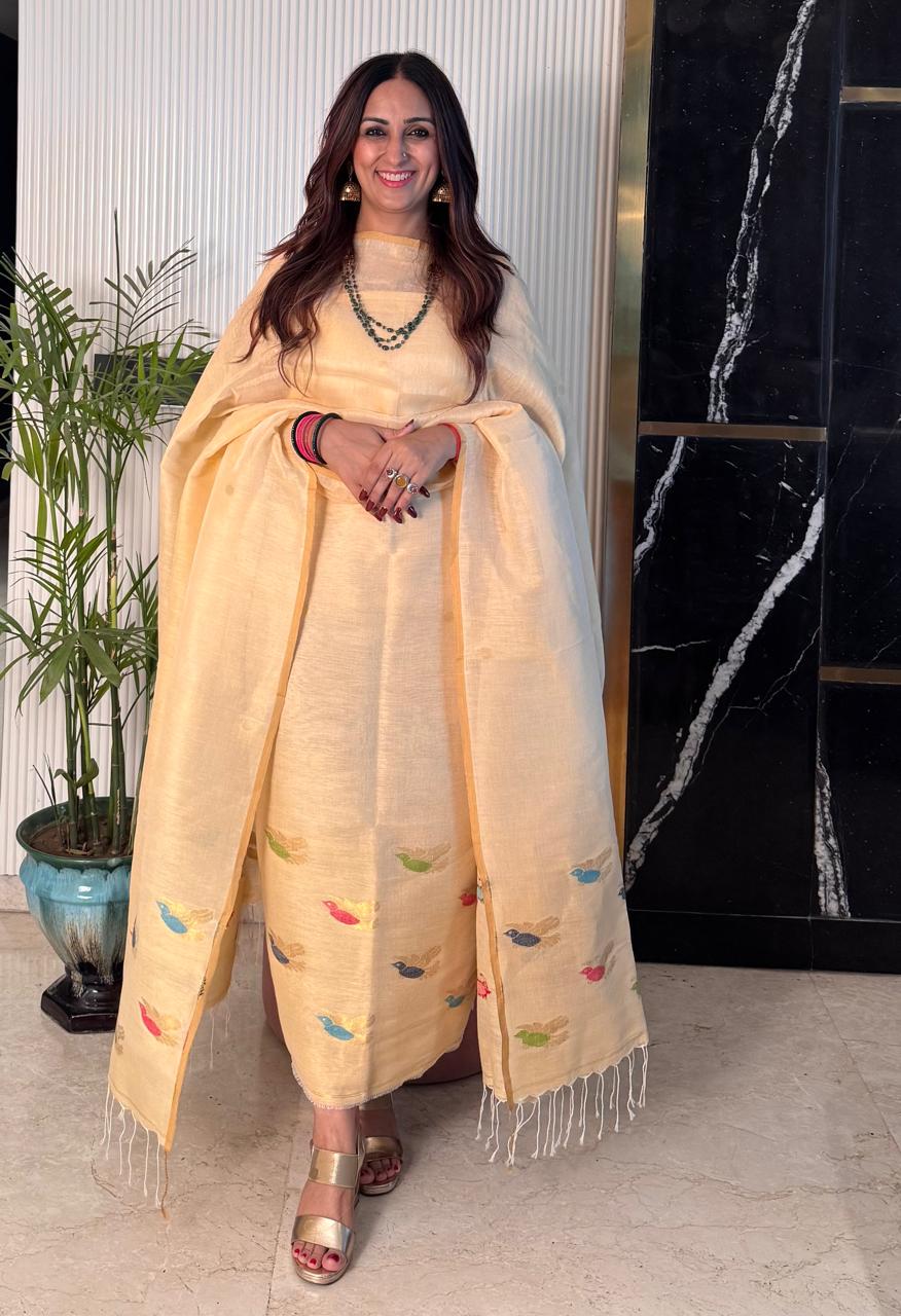 Jayshree Linen kurta Dupatta Set